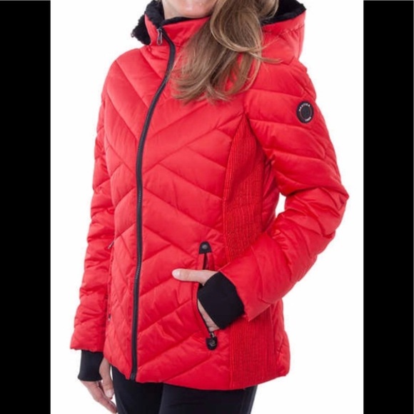 Nautica Ladies' Hooded Puffer Jacket, Red - Picture 2 of 9